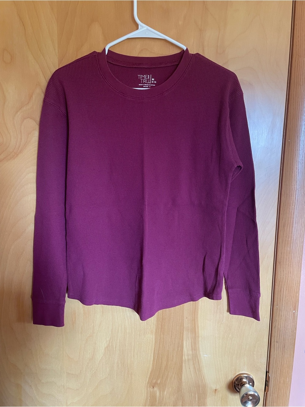 🦋3 for $10🦋 Time and Tru Long-Sleeve Waffle Crewneck Tee
